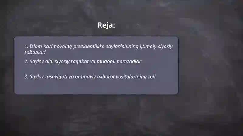 Islom Karimovning O’zbekiston Respublikasi Prizidenti etib saylanishi 2