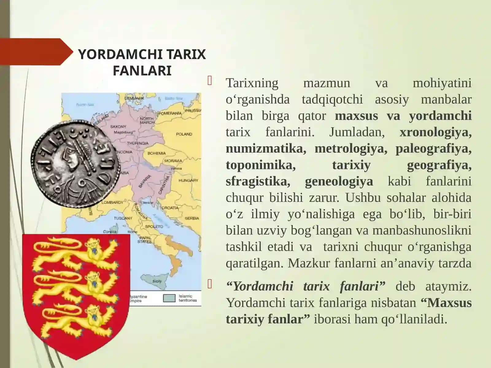 Kirish. Yordamchi tarix fanlarining maqsad va vazifalari 2