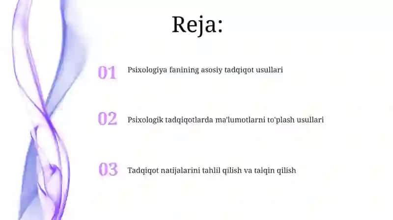 Psixologiya fanining tadqiqot metodlari 2
