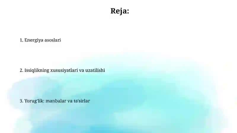 Energiya Issiqlik va yoruģlik 2