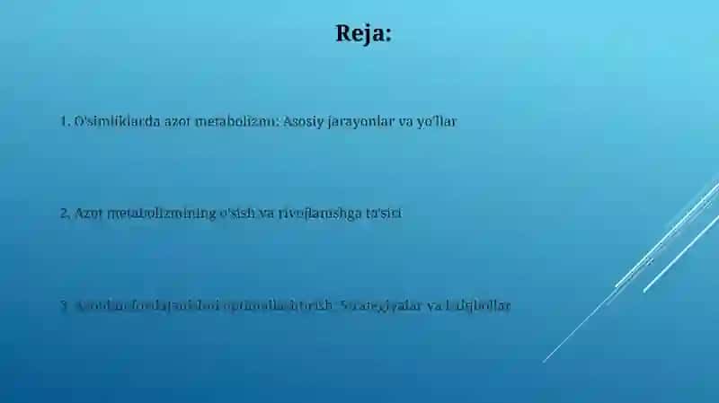 Osimliklarda azot almashinovi vs uning rivojlanish tasiri 2