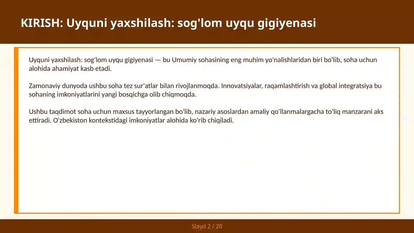 Uyquni yaxshilash: sog'lom uyqu gigiyenasi 2