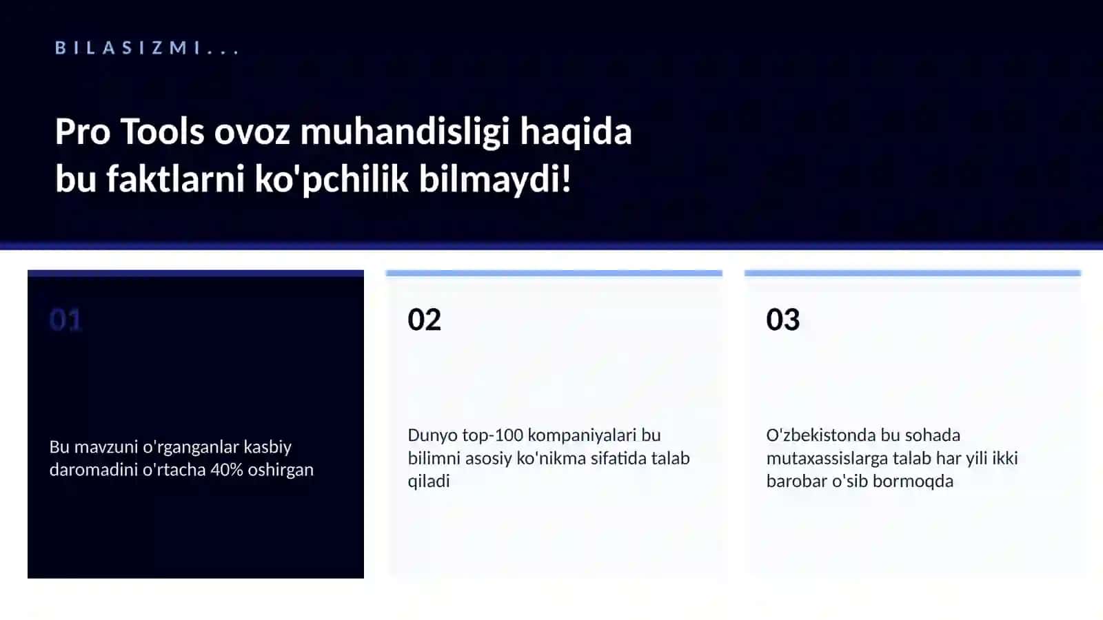 Pro Tools ovoz muhandisligi 2