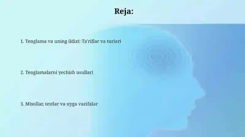 Tenglama va uning ildizi 2