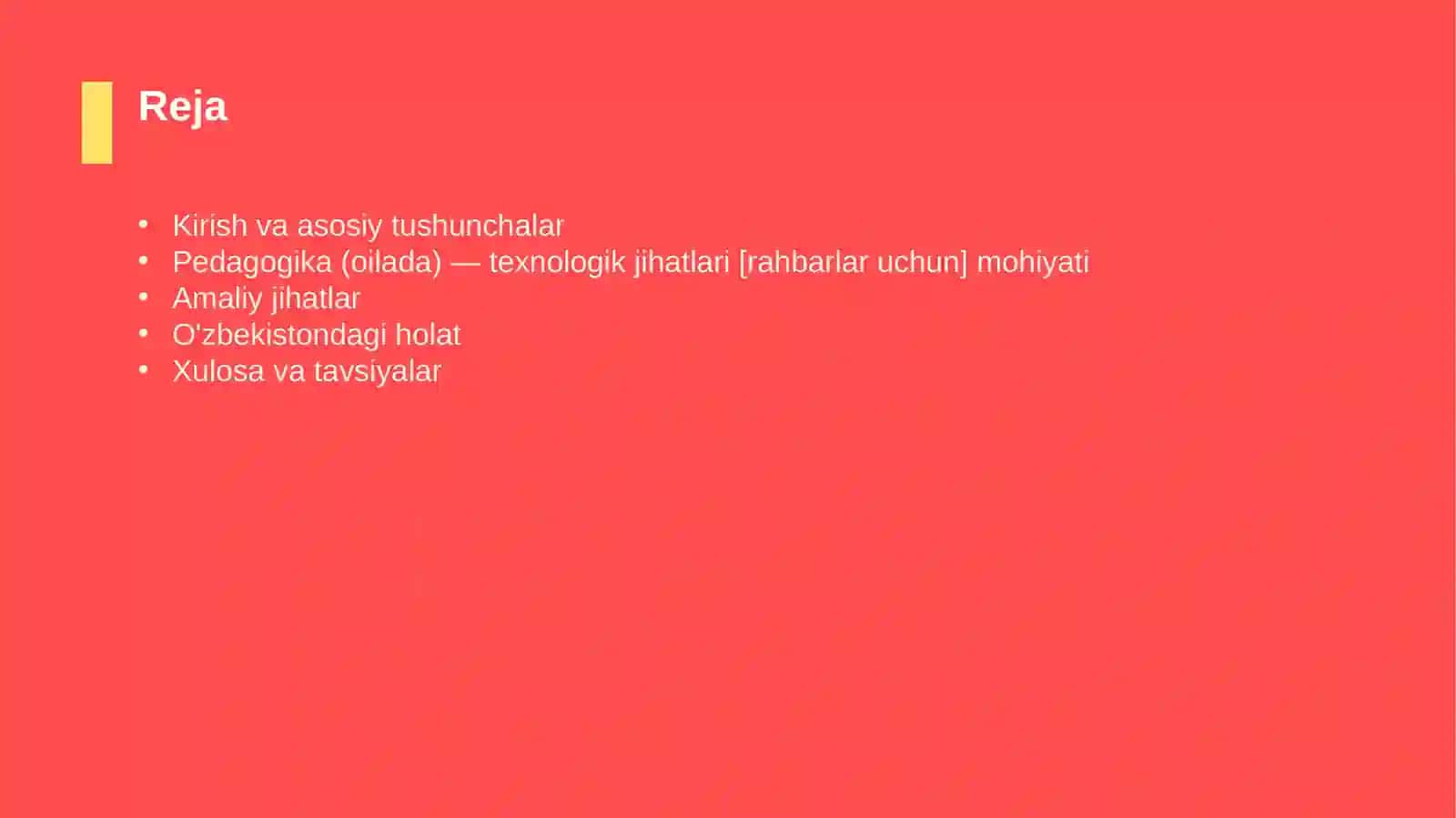 Pedagogika (oilada) — texnologik jihatlari [rahbarlar uchun] 2