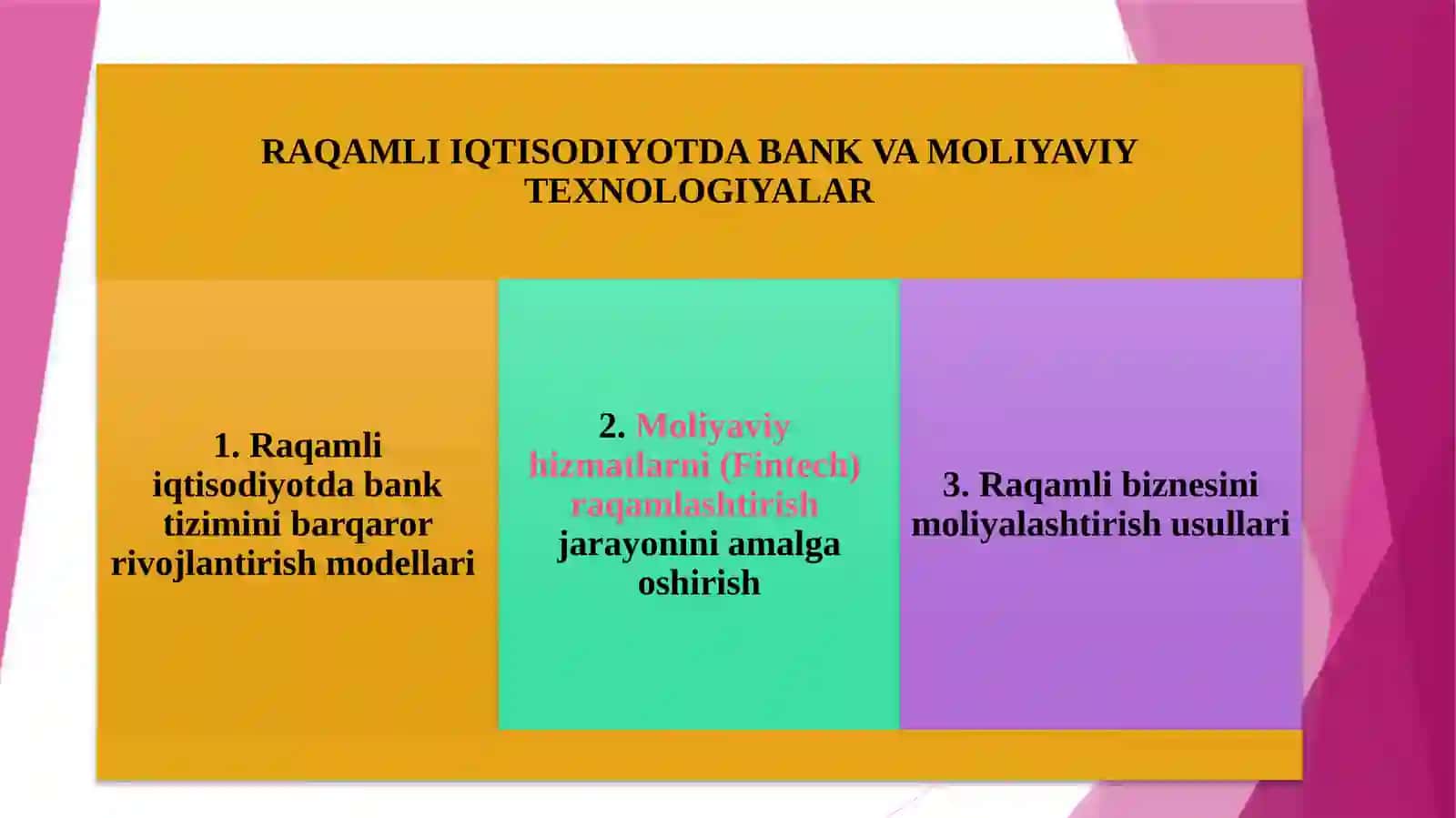 Raqamli iqtisodiyotda bank va moliyaviy texnologiyalar 2