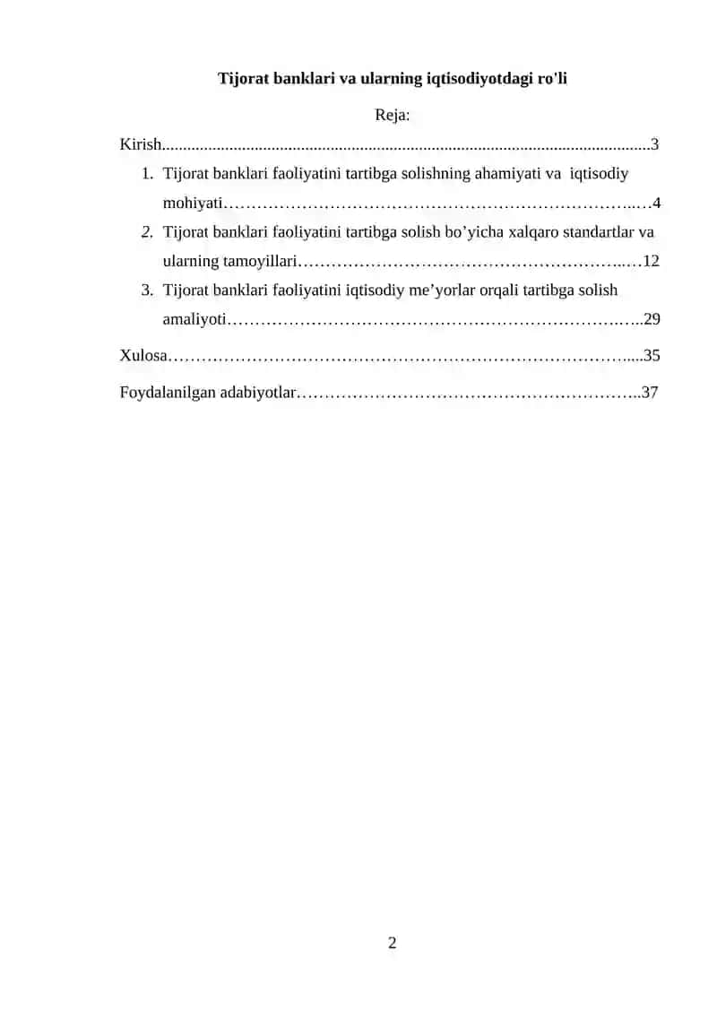 Tijorat banklari va ularning iqtisodiyotdagi ro'li 2
