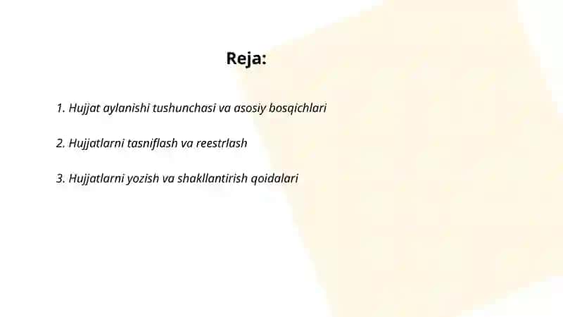 Hujjat aylanishi. Elektron hujjatlar 2