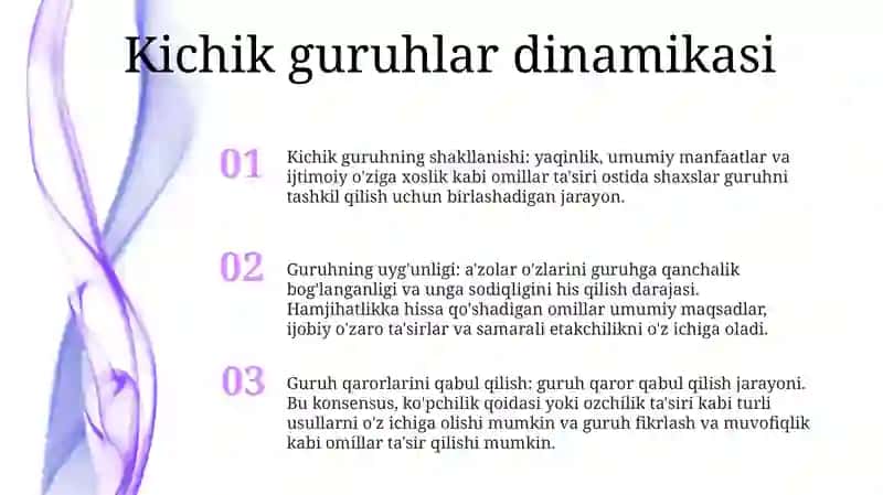 Kichik Guruxlar Psixologiyasi 2