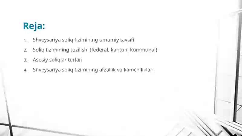 Shveysariya soliq tizimi 2