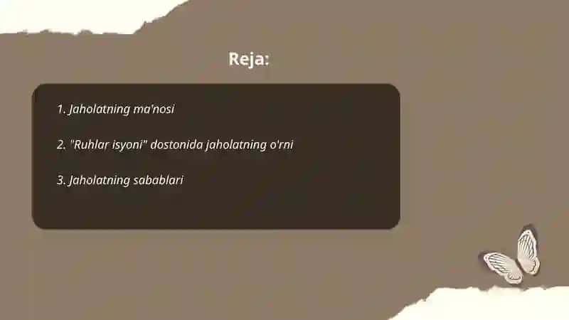 Erkin Vohidovning "Ruhlar isyoni"dostonining Jaholat to'g'risidagi rivoyati haqida 2