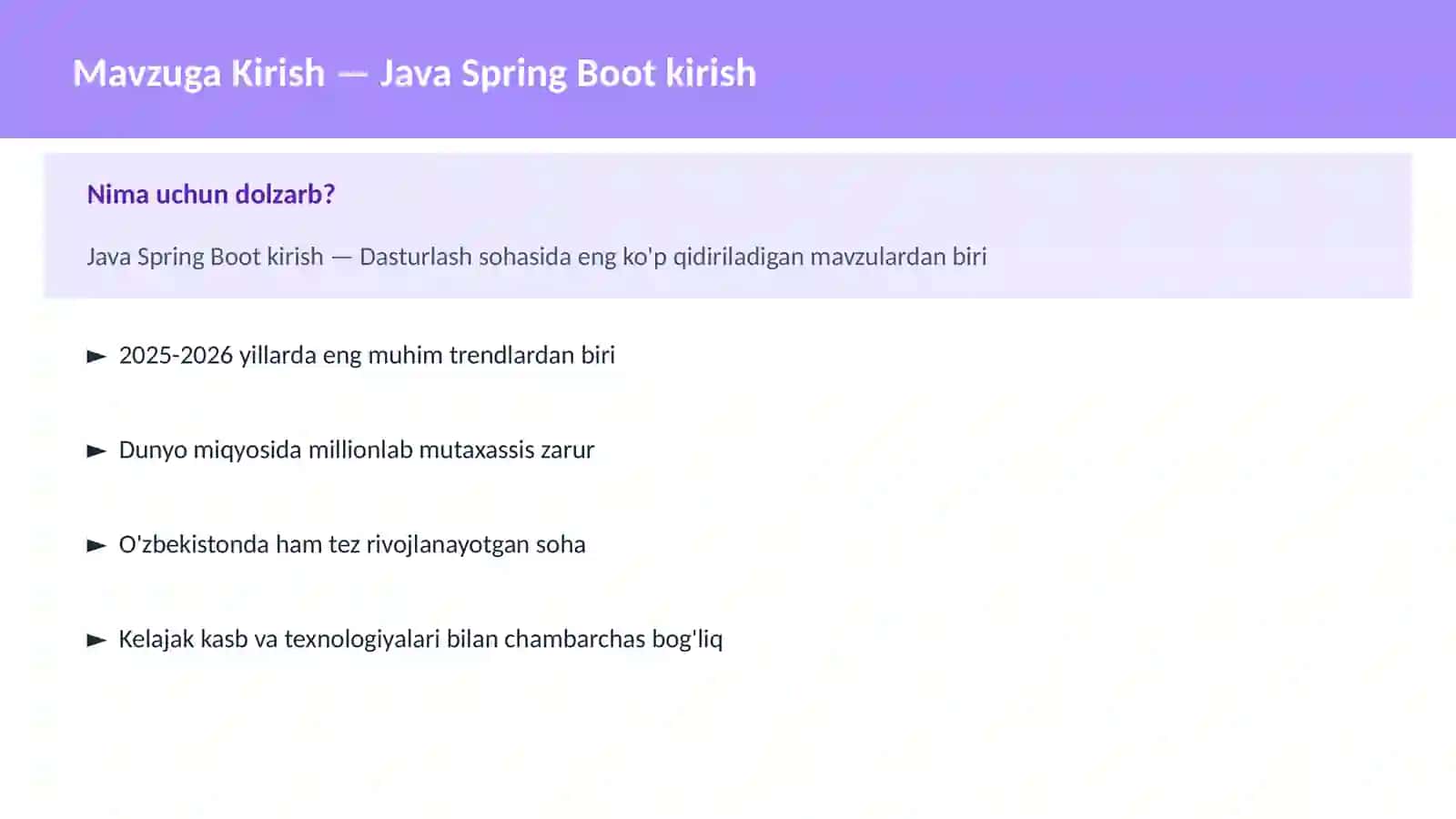 Java Spring Boot kirish 2