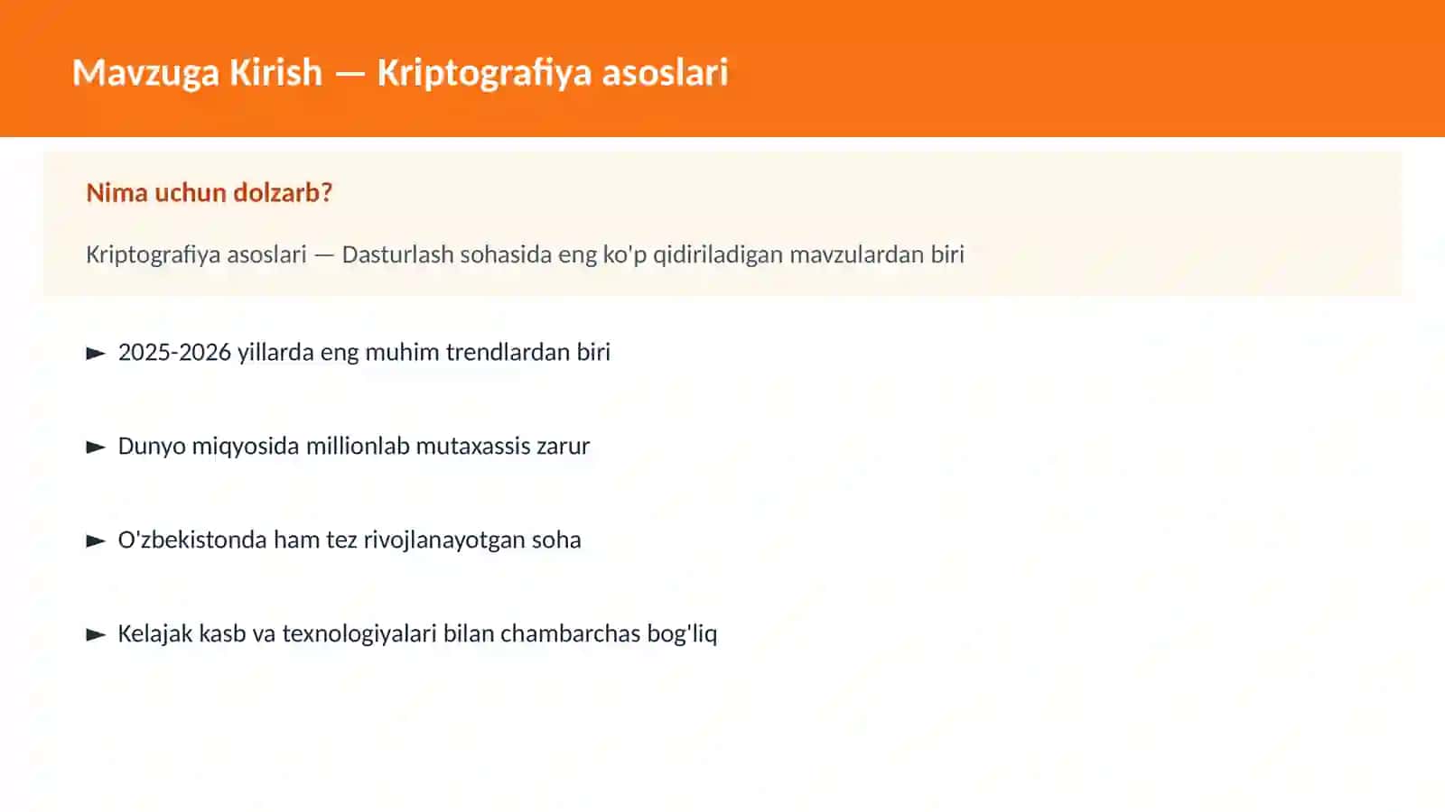 Kriptografiya asoslari 2