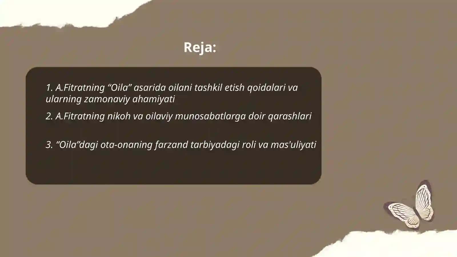 A.Fitratning “Oila asaridagi” oila qurish tartiblari va farzand tarbiyasiga oid gʻoyalar boʻyicha esse tayyorlash 2