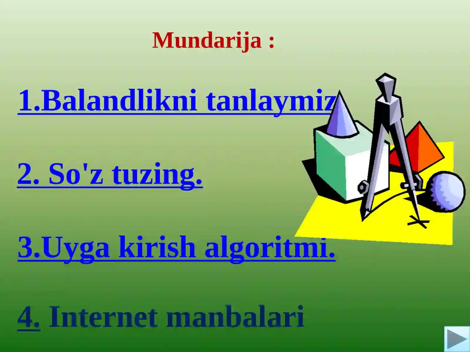Balandlikni tanlaymiz 2
