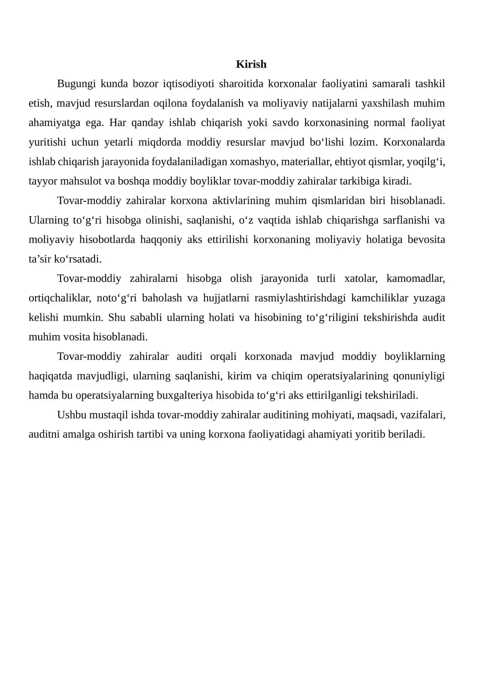 TOVAR-MODDIY ZAHIRALAR AUDITI: MOHIYATI VA AHAMIYATI 2