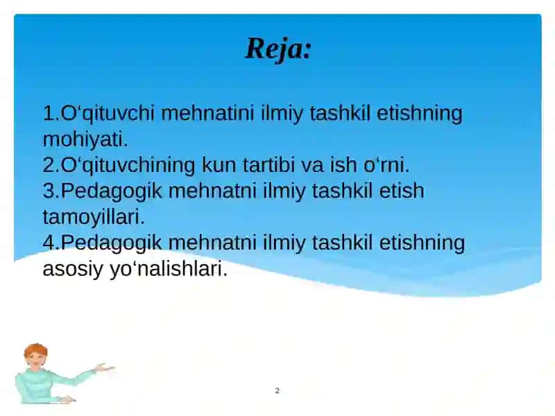 O‘qituvchi mehnatini ilmiy tashkil etish muammosi 2