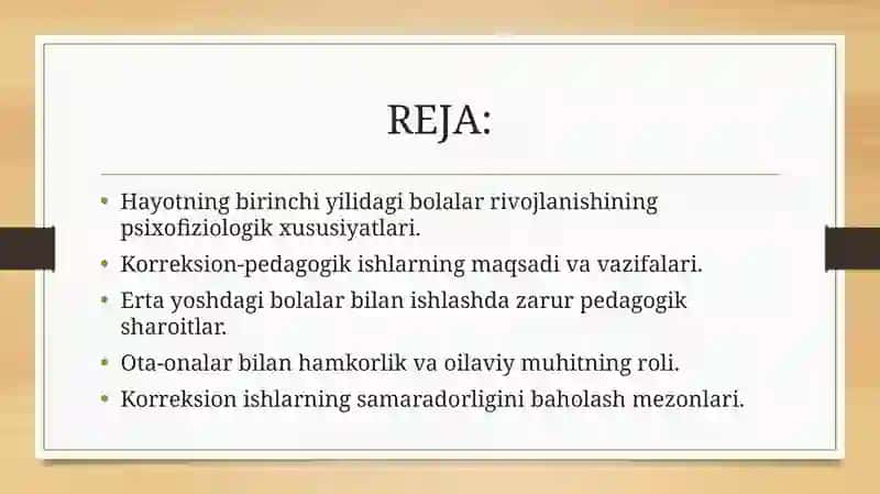HAYOTNING BIRINCHI YILIDAGI BOLALAR BILAN KORREKSION-PEDAGOGIK ISHLARNI OLIB BORISH UCHUN PEDAGOGIK SHAROITLAR 2