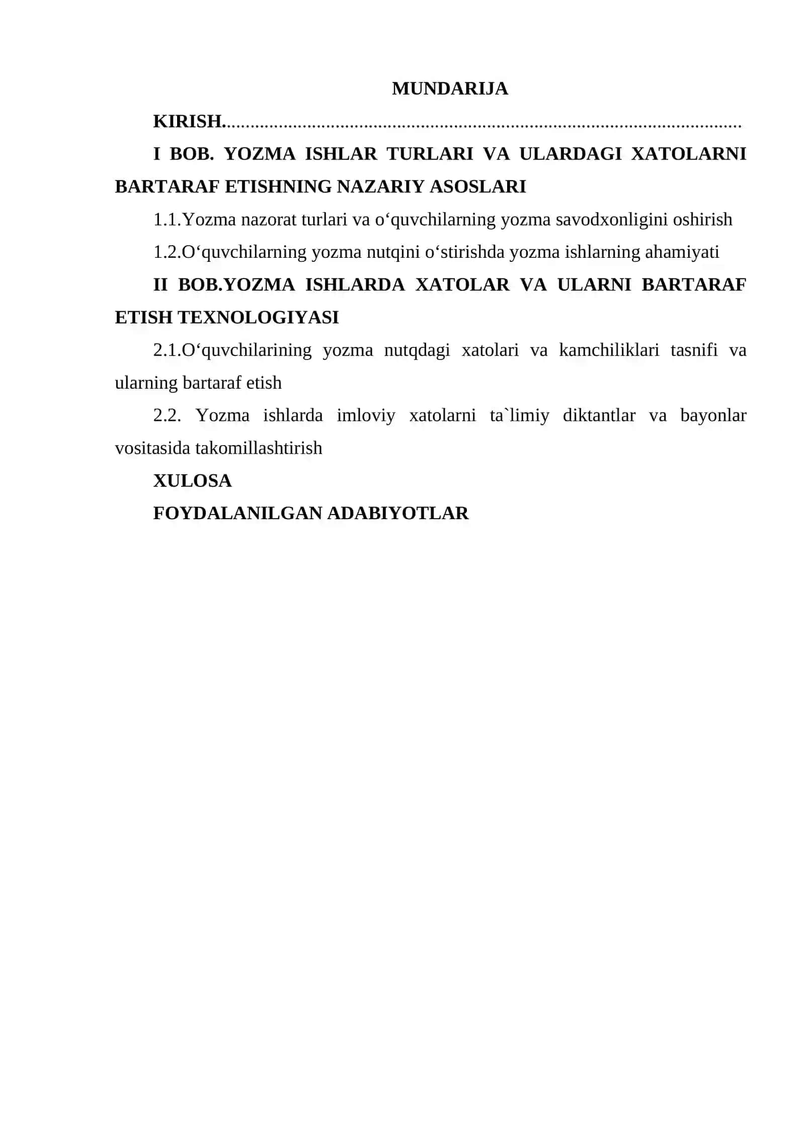 Yozma ishlarda xato turlari va ularni bartaraf etish usullari 2