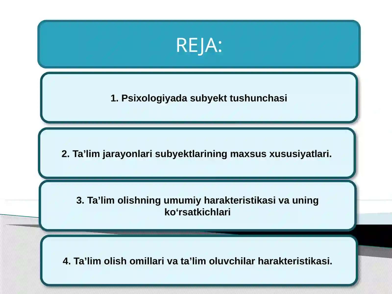 Ta’limolishqobiliyati o‘quv faoliyati subyektlari 2