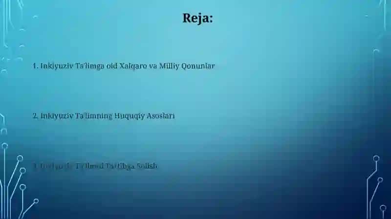 Inklyuziv ta'limning huquqiy meʼyoriy asoslari 2