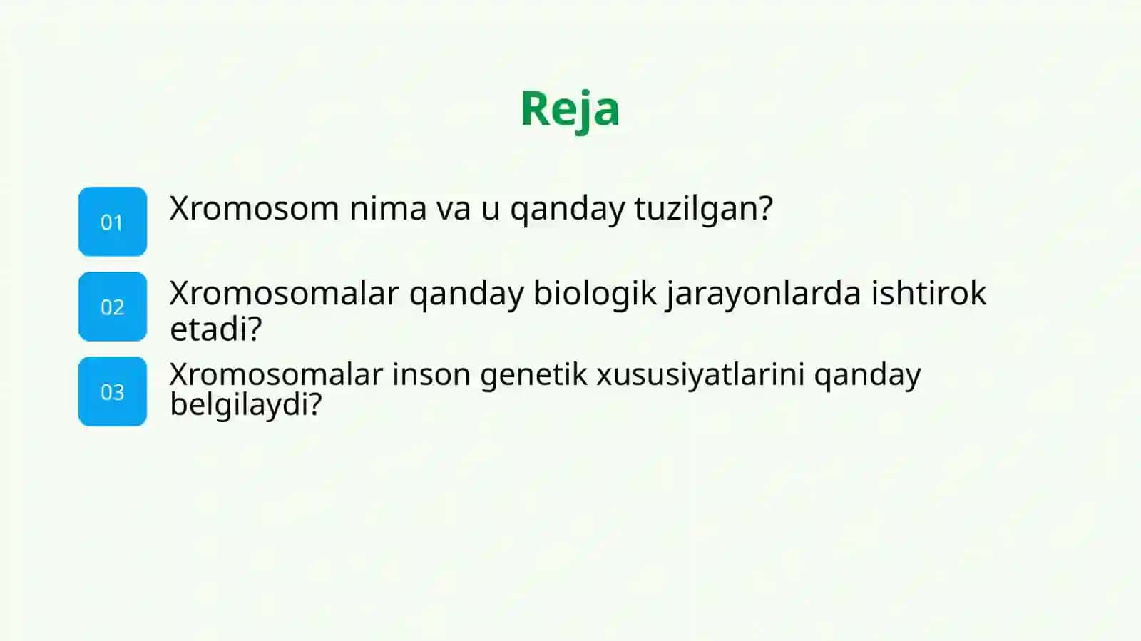 Xromosaomalarning tuzilishi va biologik ahamiyati. 2