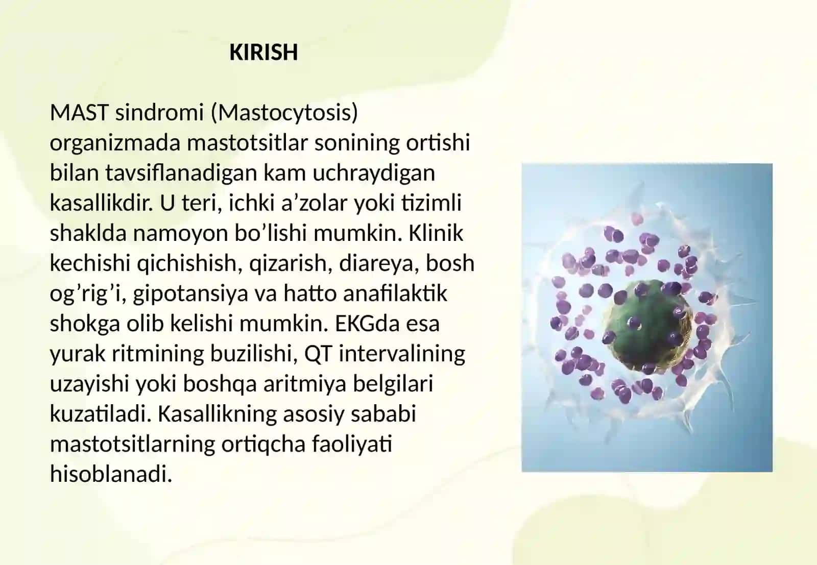 MAST sindromi klinik kechishi, EKG belgilari. Medikamentoz va nomedikamentoz davolash 2