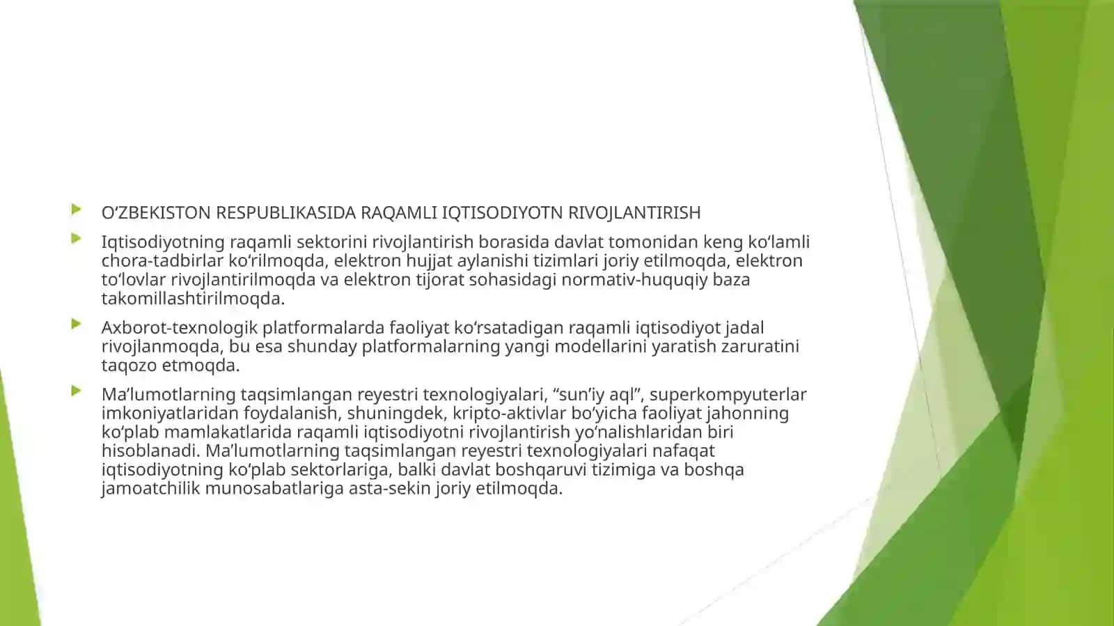 O’ZBEKISTONDA RAQAMLI IQTISODIYOTNI RIVOJLANTIRISH 2