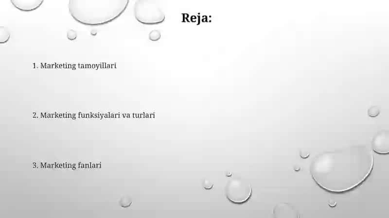 Marketingning tamoyillari, predmeti, vazifalari va turlari 2