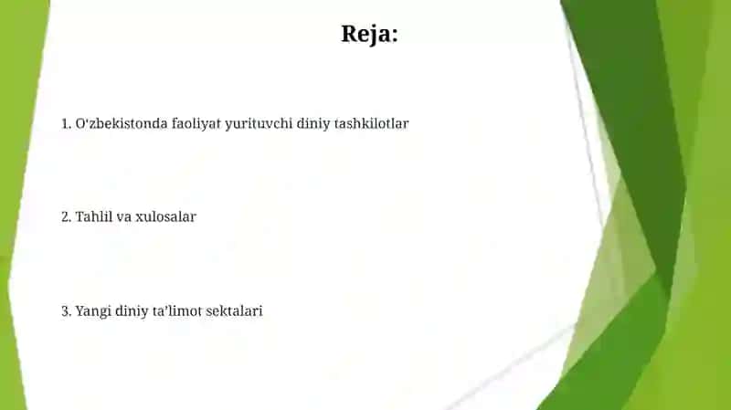Oʻzbekistonda favoliyat yurutuvchi diniy tashkilotlar yangi diniy talimotkar sektalar 2
