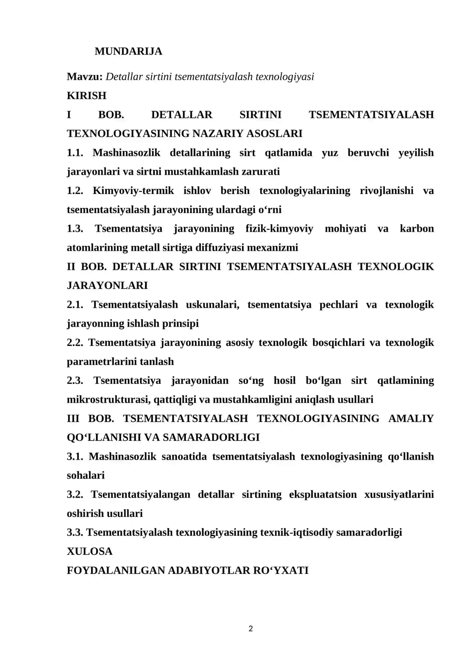 DETALLAR SIRTINI TSEMENTATSIYALASH 2