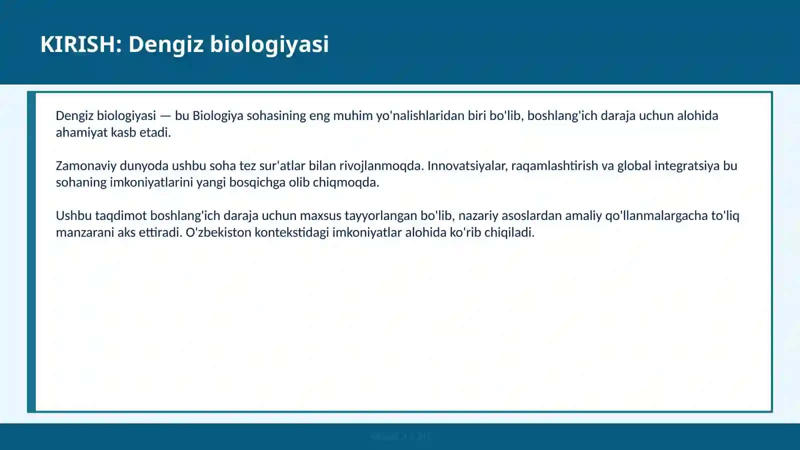 Dengiz biologiyasi 2