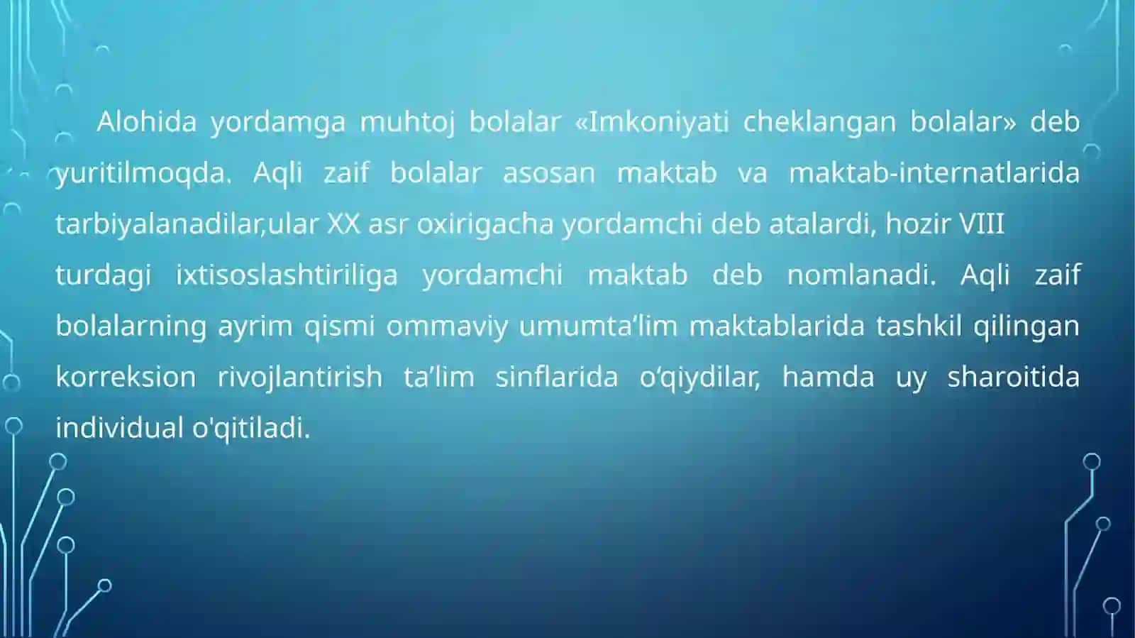 INTELEKTUAL RIVOJLANISHDA MUAMMOLARI BO‘LGANO‘QUVCHILARNING PSIXOLOGIK XUSUSIYATLARI 2