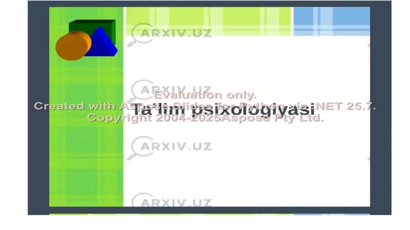 Umumiy psixologiya slaydi 2