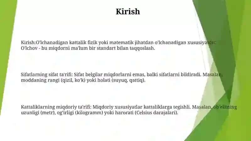 OʻLchanadigan Kattalikning Sifat Va Miqdor Tavsiflari 2