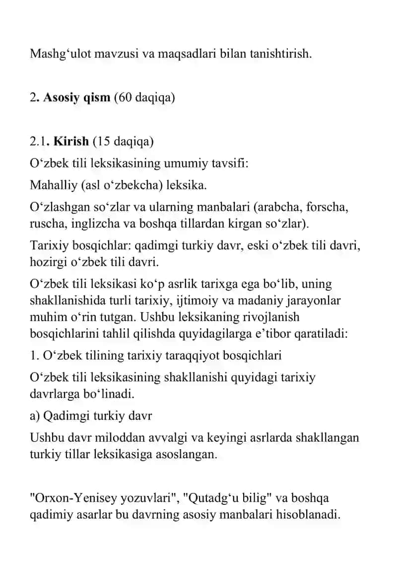 hozirgi o'zbek leksikasining tarixiy taraqqiyoti 2