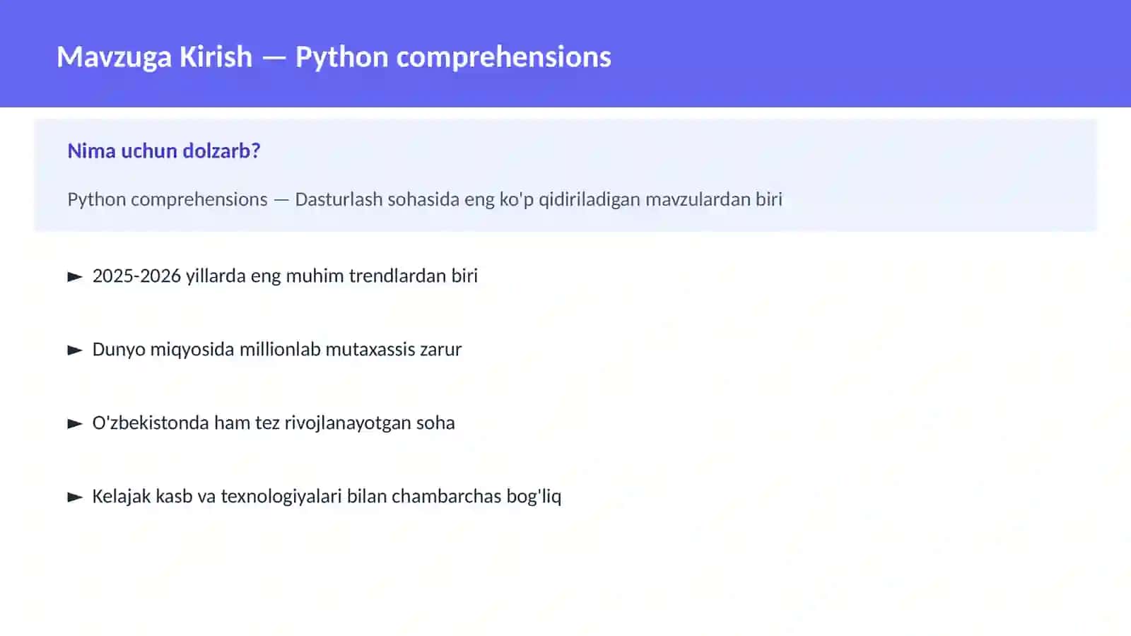 Python comprehensions 2