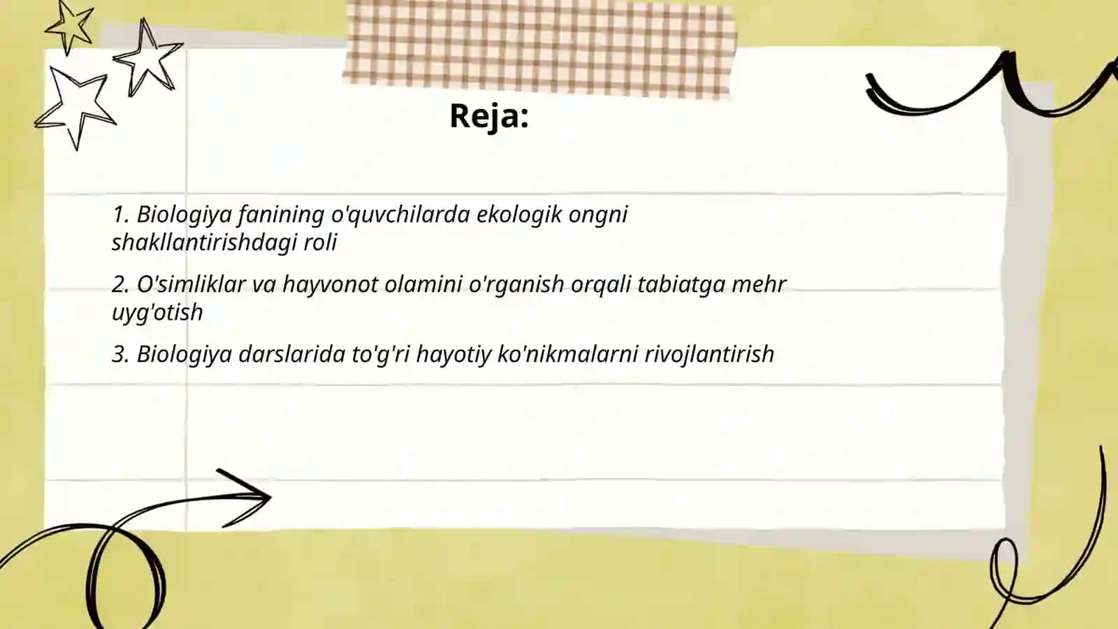 Biologiyada ta'lim va tarbiyaning roli haqida klaster 2