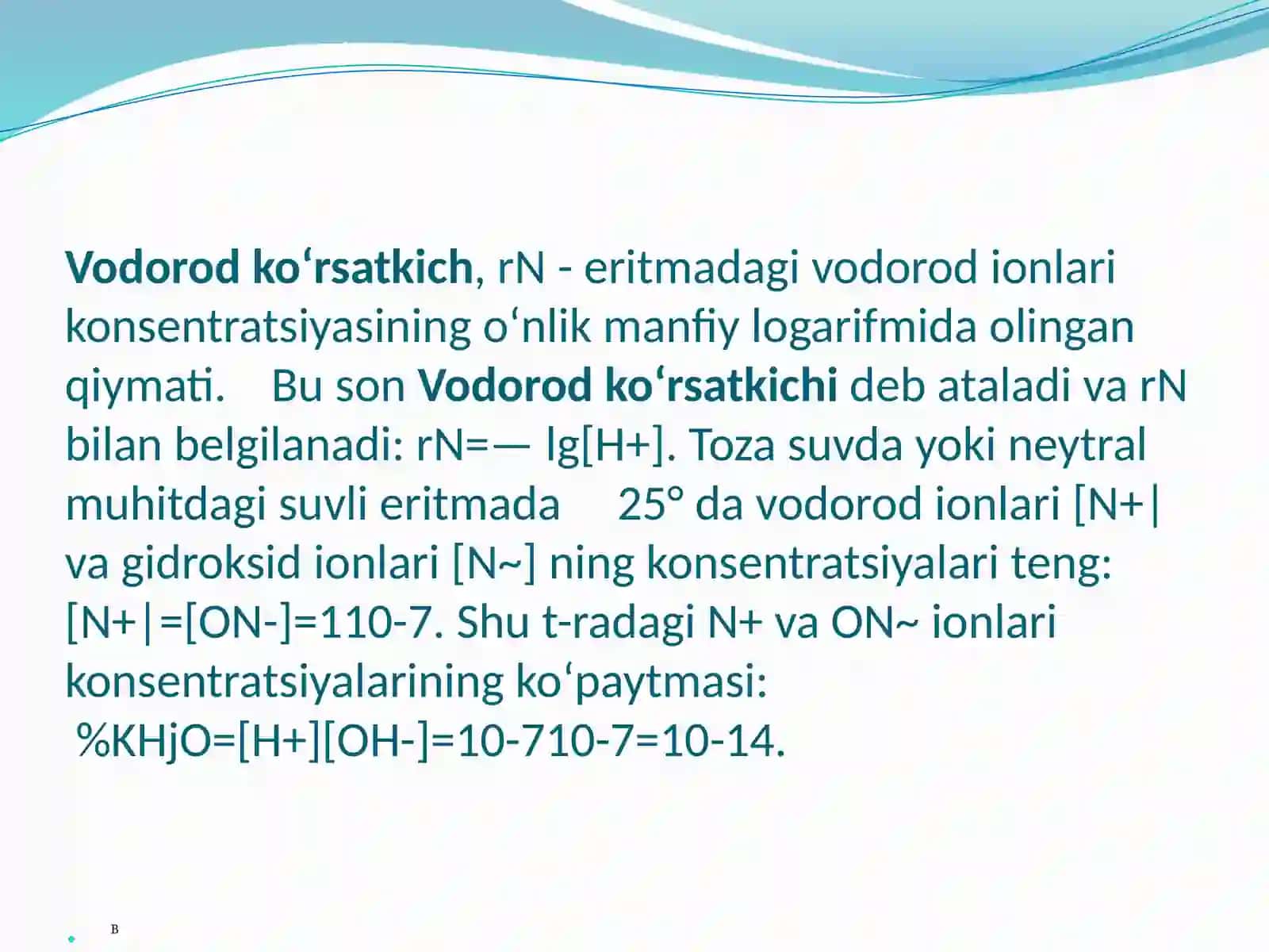 PH Vodorod ko’rsatkichi 2