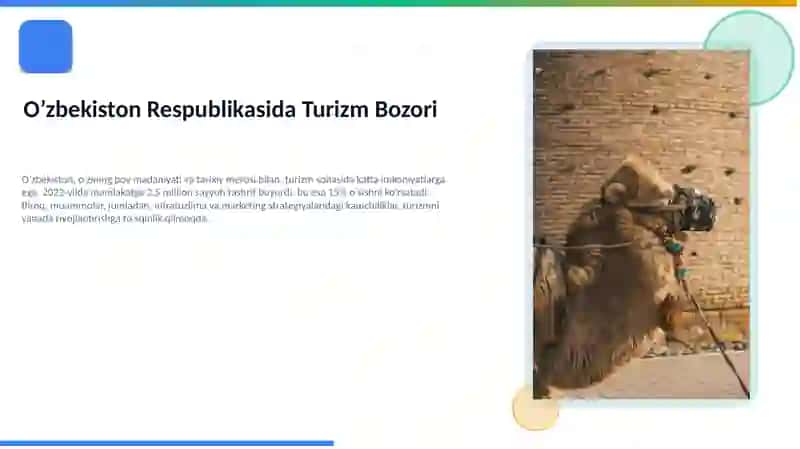 O’zbekiston Respublikasida Turizm Bozori 2