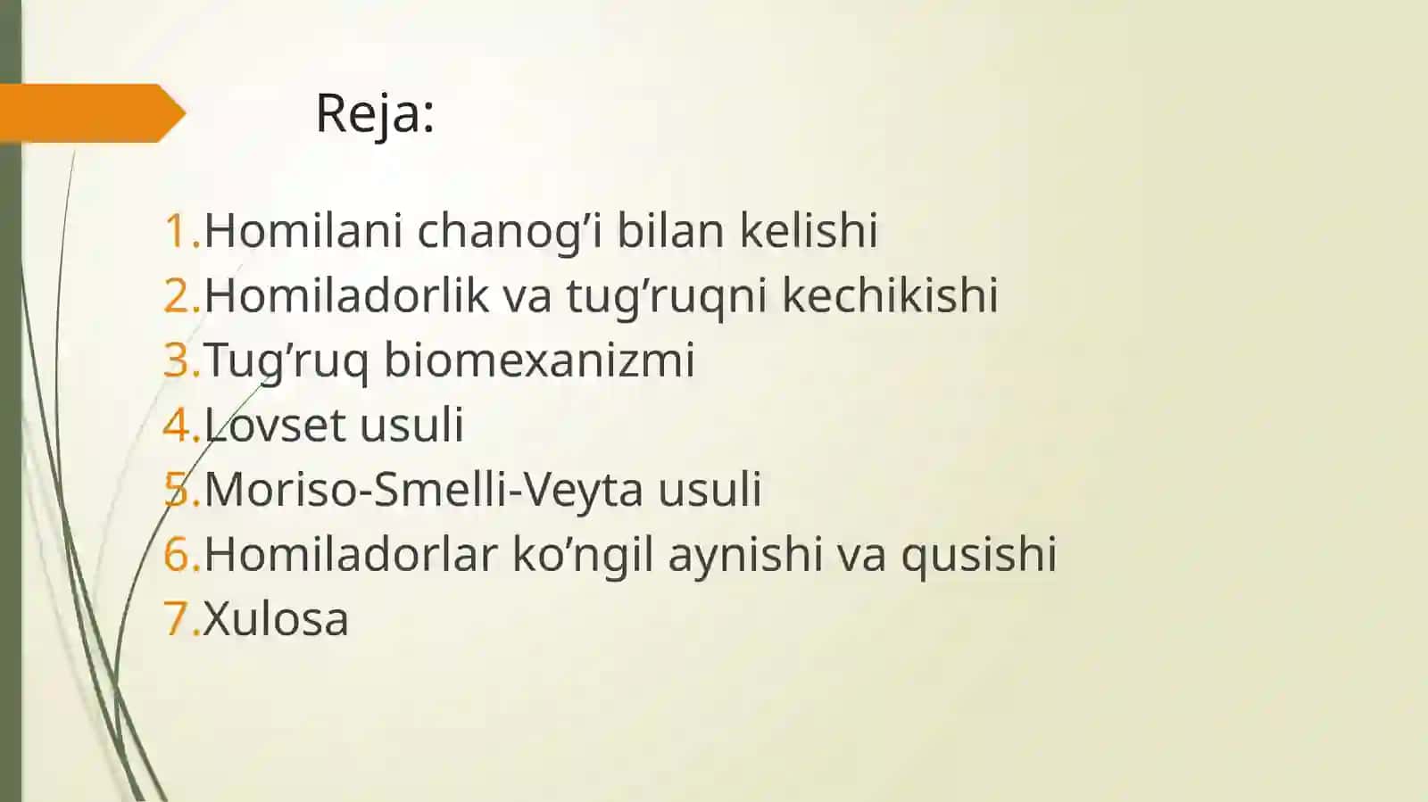 Homilani chanog’i bilan kelishi 2