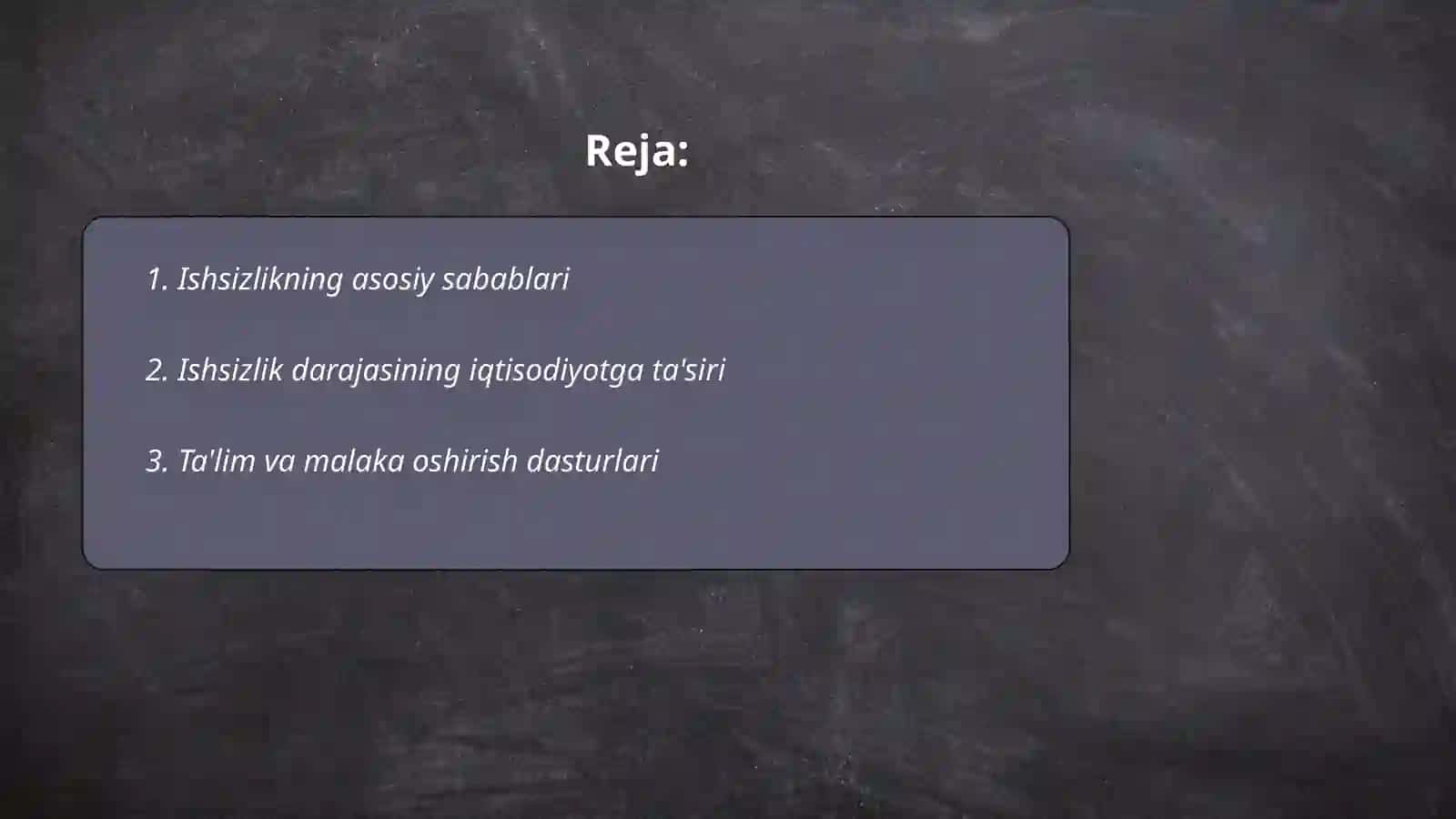 Ishsizlik muammosi va uni bartaraf etish yollari 2