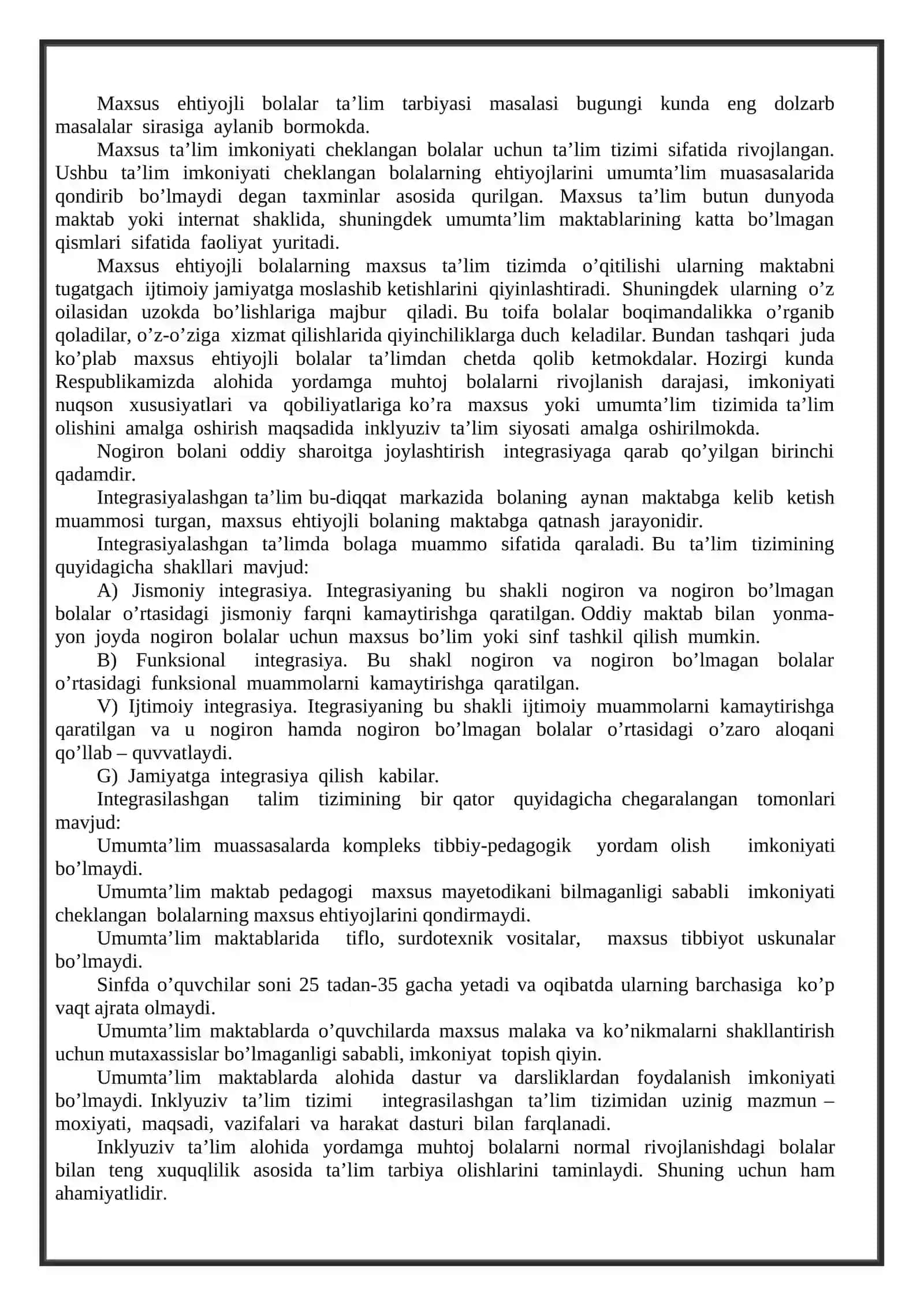 Maxsus ehtiyojli bolalar ta’lim tarbiyasi 2