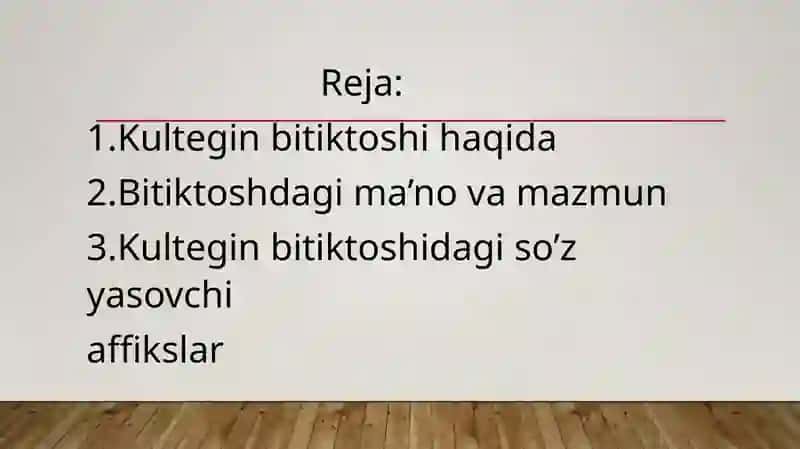 Kultegin bitiktoshi matnidagiso’z yasovchi affikslar 2