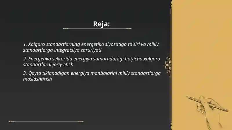 Energetika sohasida xalqaro standartlarning ahamiyati va milliy standartlarga integratsiyasi 2
