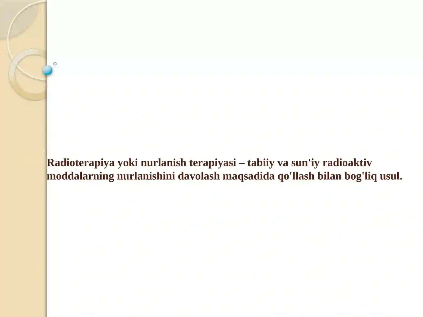 O'smalarni nur bilan davolash (radioterapiya) 2