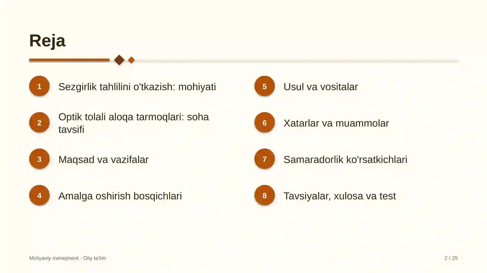 optik tolali aloqa tarmoqlarida sezgirlik tahlilini o'tkazish 1476 2