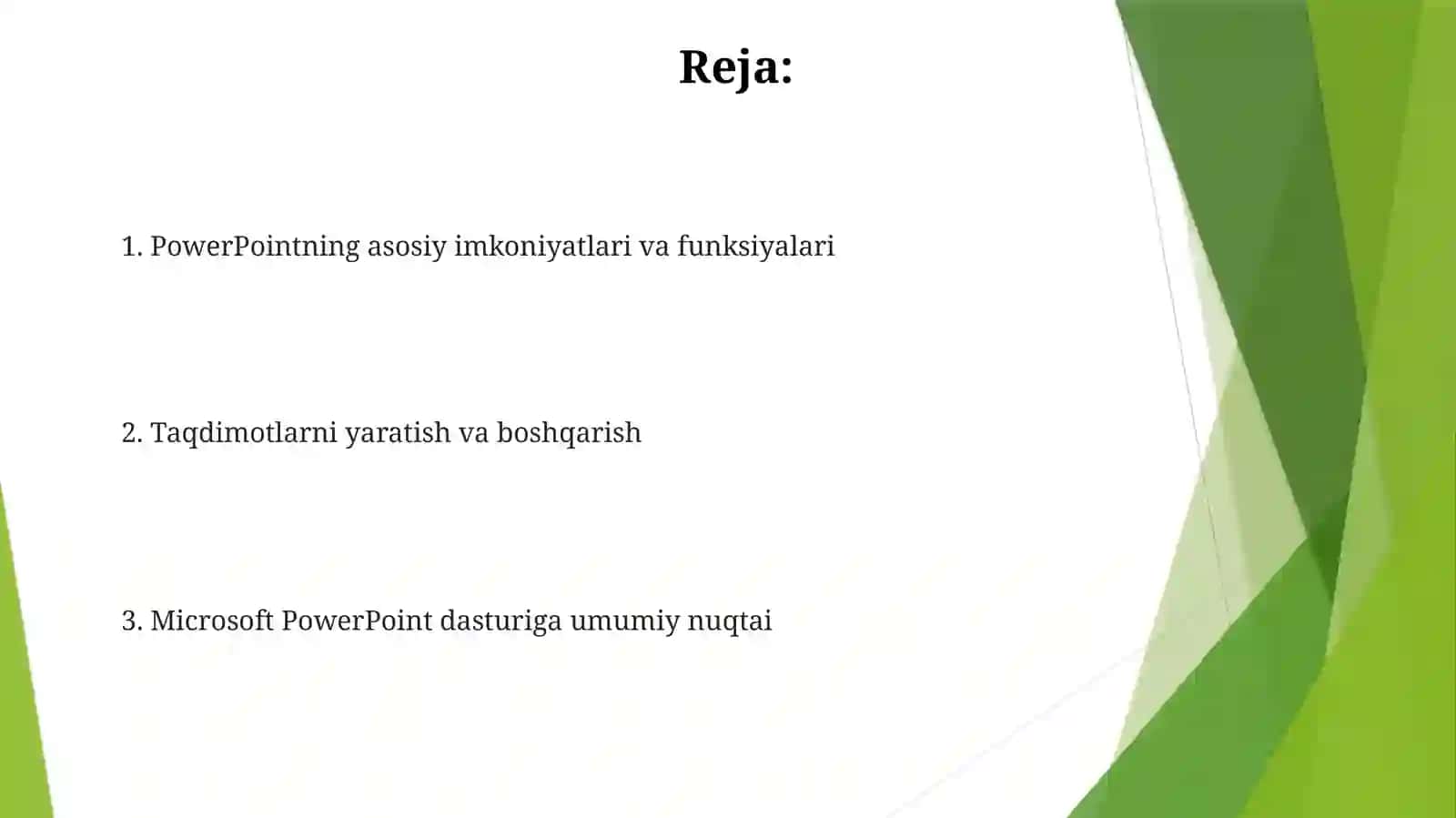 MS PowerPointning dasturiy taʼminoti va uning imkoniyatlari 2