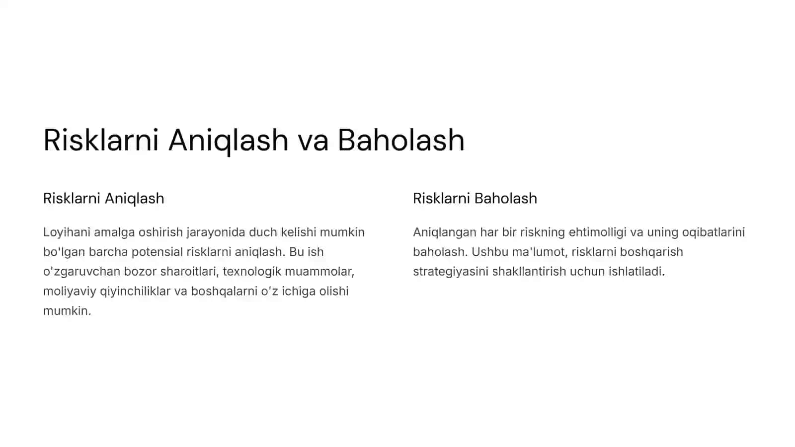 Biznesloyiha risklarini boshqarish 2