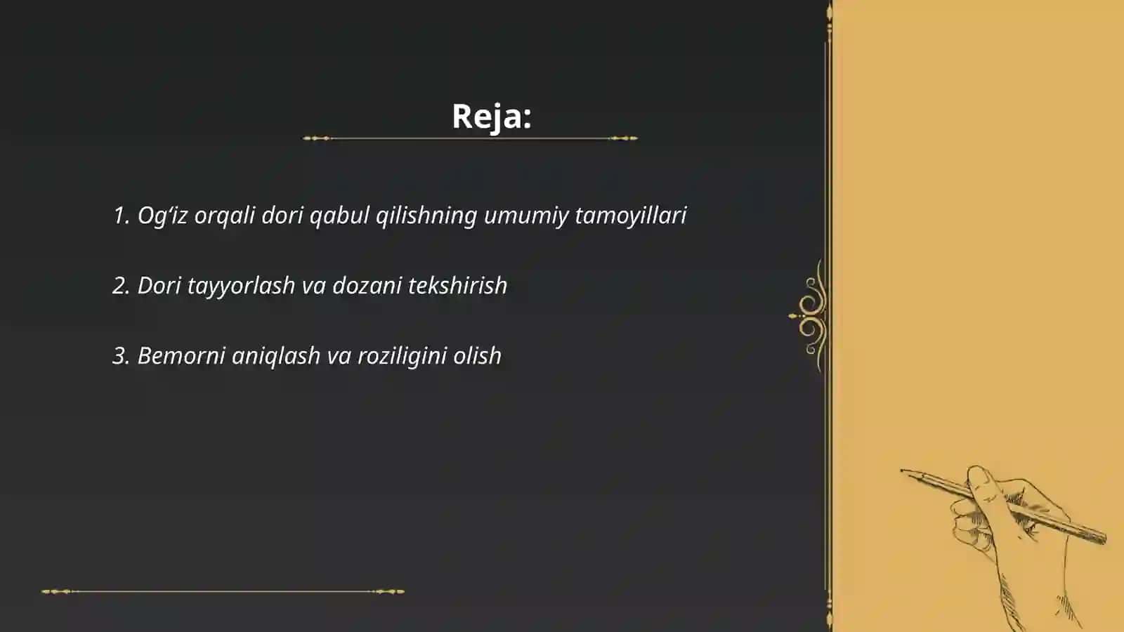 Dori vositalarini ogʻiz orqali qabul qilish texnikasi 2